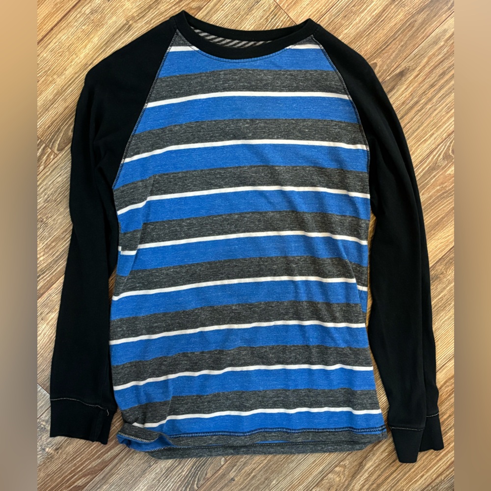 Point Zero Blue and Gray Striped Shirt